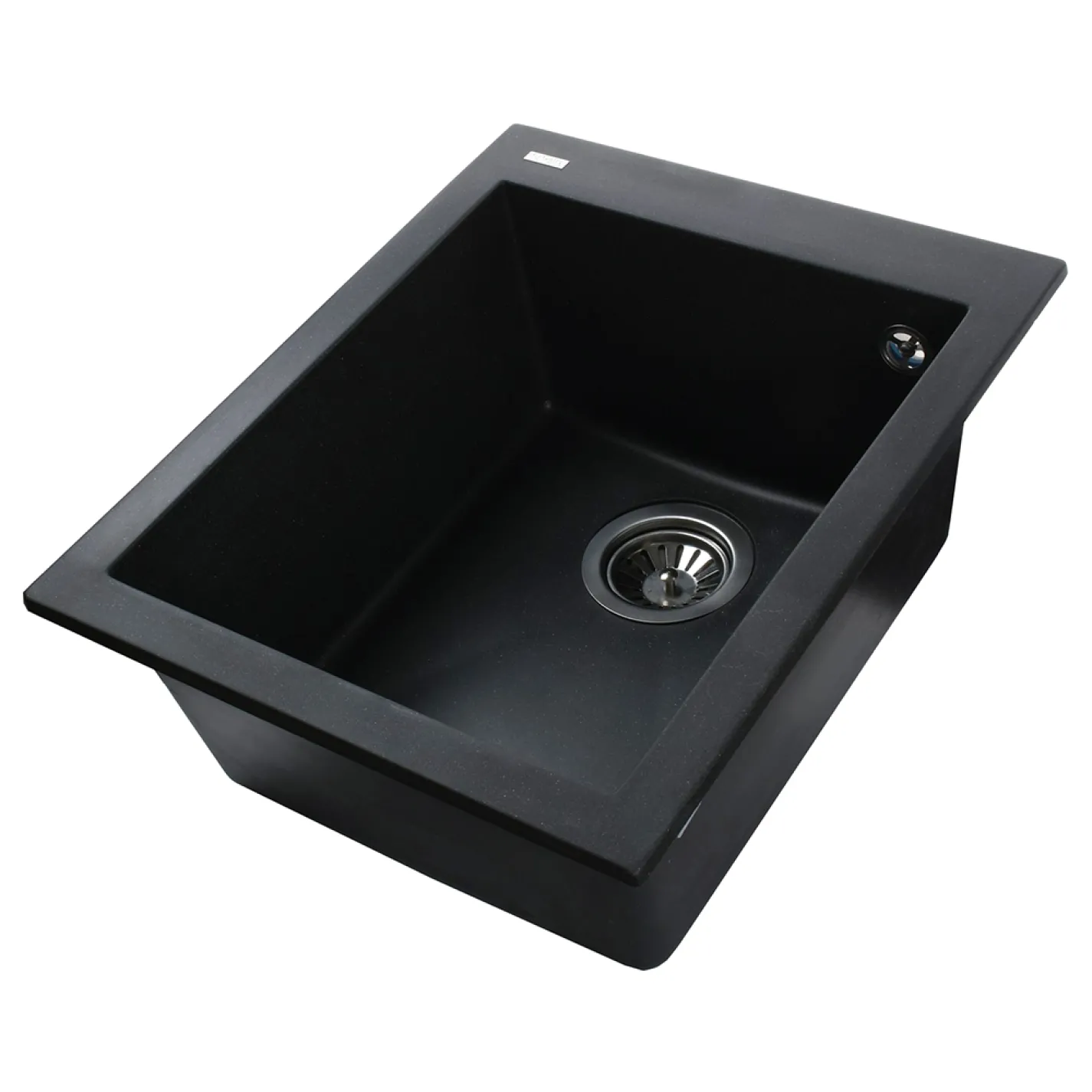 Гранітна мийка Globus Lux LAMA 410х500-А0001, чорний металік - Фото 1